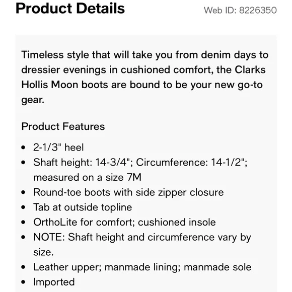 Clarks Black Heeled Boots Elegant and Minimalist - Picture 2 of 9